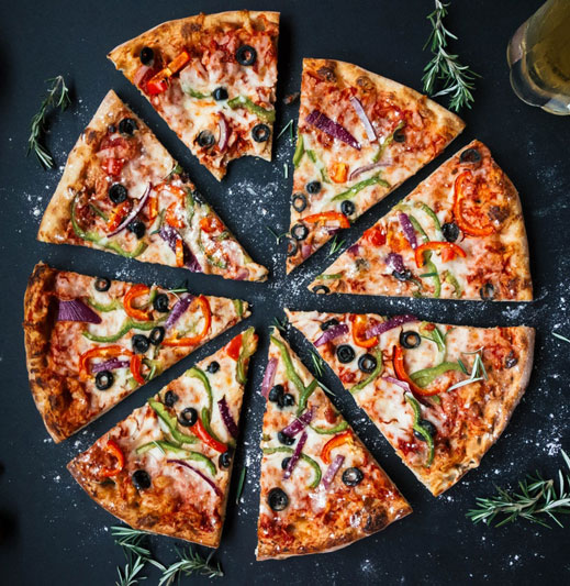 Fresh pizza with generous toppings